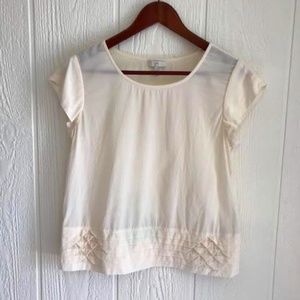 JOIE SILK CREAM BLOUSE FESTIVE SZ. S